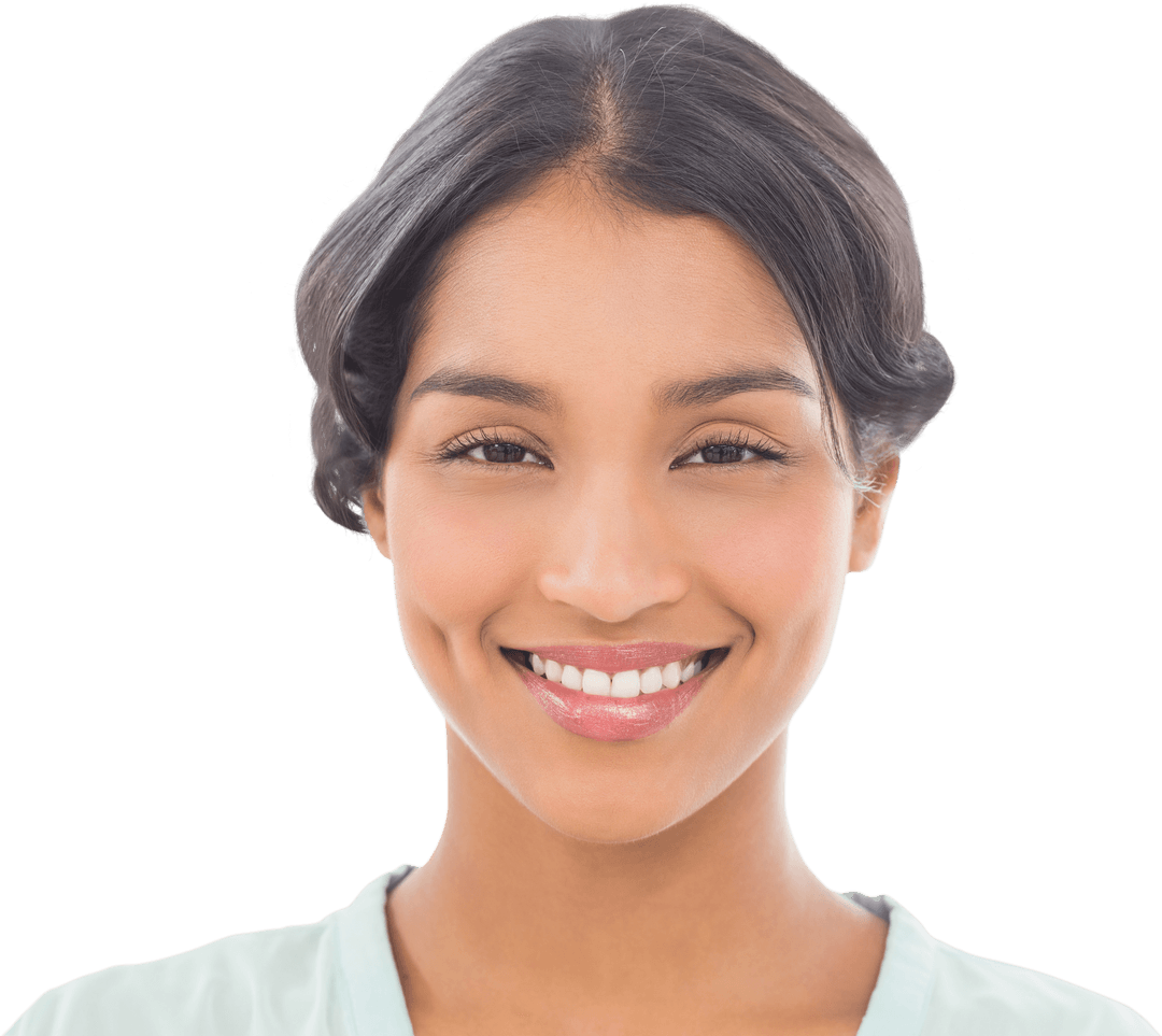 Smiling Young Woman Transparent Background Portrait