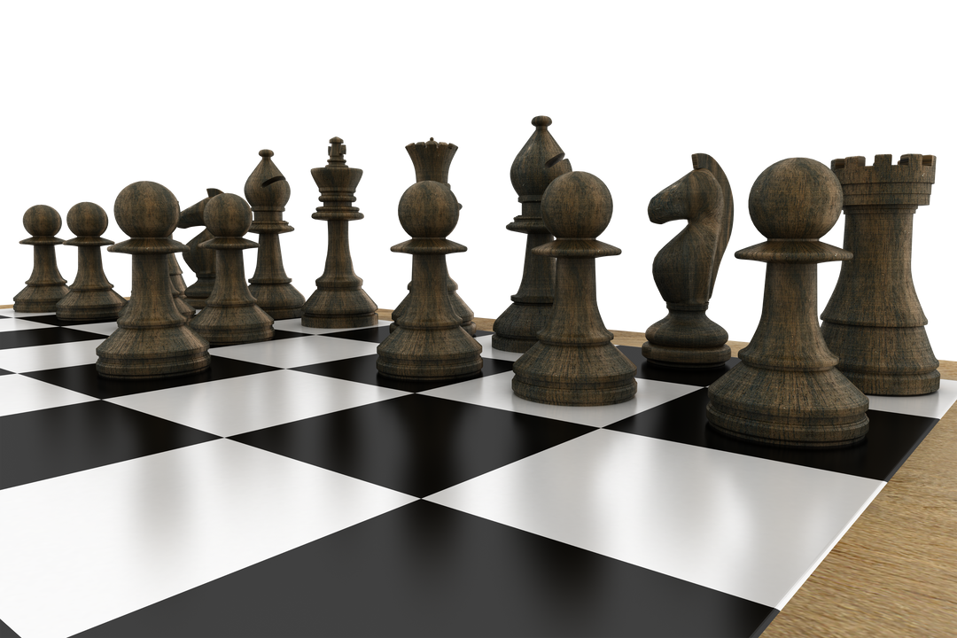 Transparent chessboard with detailed black chess pieces - Download Free Stock Images Pikwizard.com