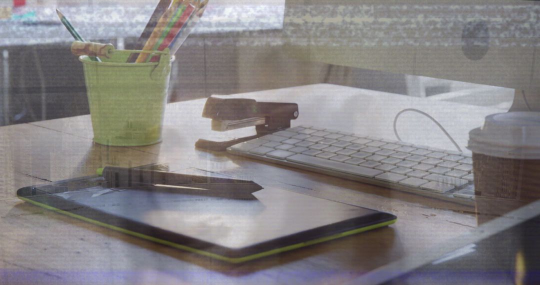 Hybrid Workplace Concept with Desk and Professionals