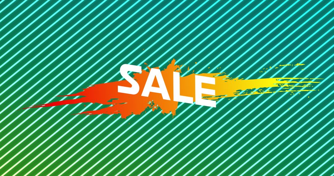 Vibrant Retro Sale Banner with Colorful Splash Accents