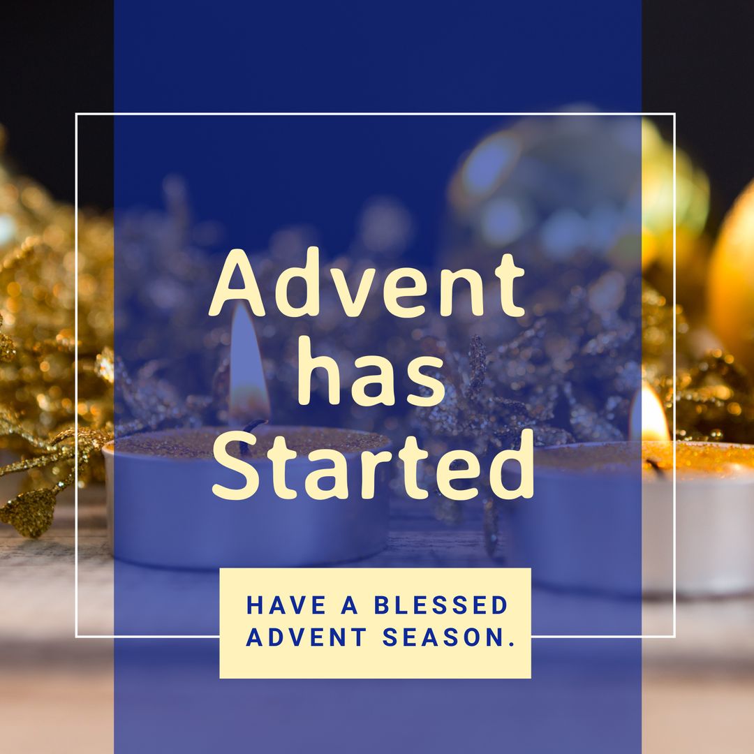 Advent Season Begins Poster with Festive Candles and Decorations