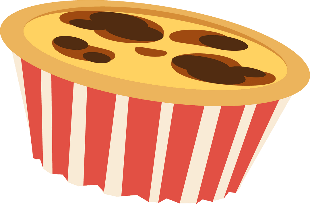 Floating Chocolate Chip Cupcake with Transparent Background