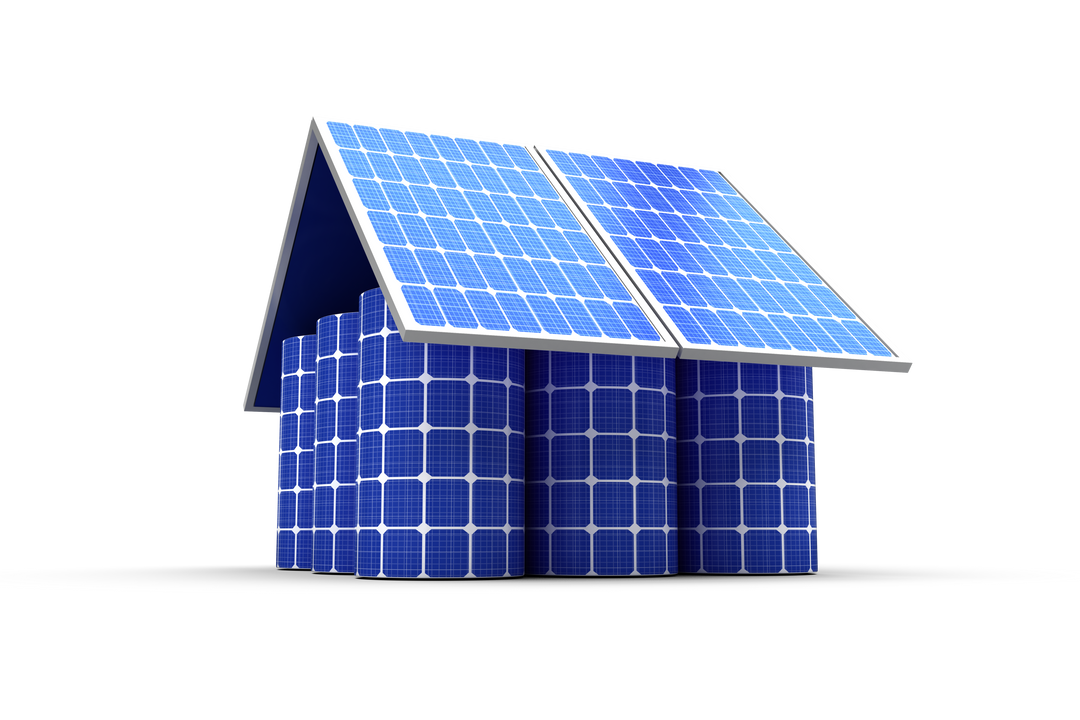 3D Model Home Constructed From Solar Panels on Transparent Background - Download Free Stock Images Pikwizard.com