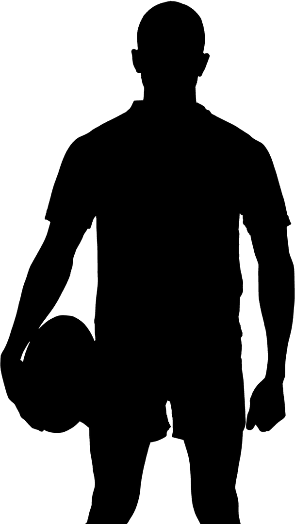 Transparent Concept of Rugby Player Holding Ball