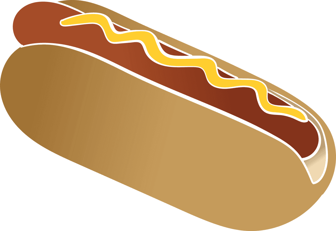 Colorful Hot Dog Illustration on Transparent Background for Food Concepts