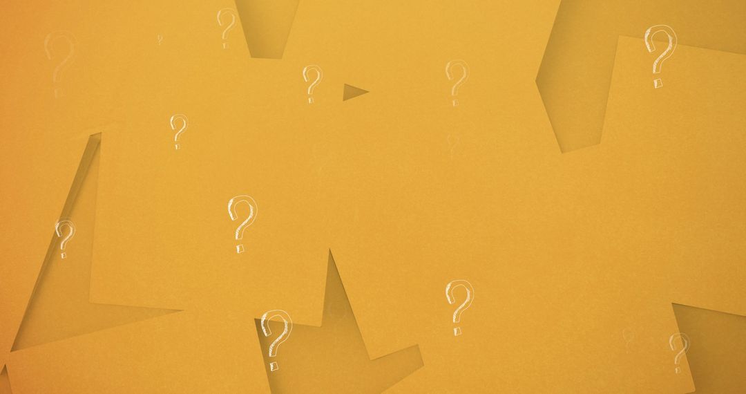 Abstract Yellow Background with Floating Question Marks