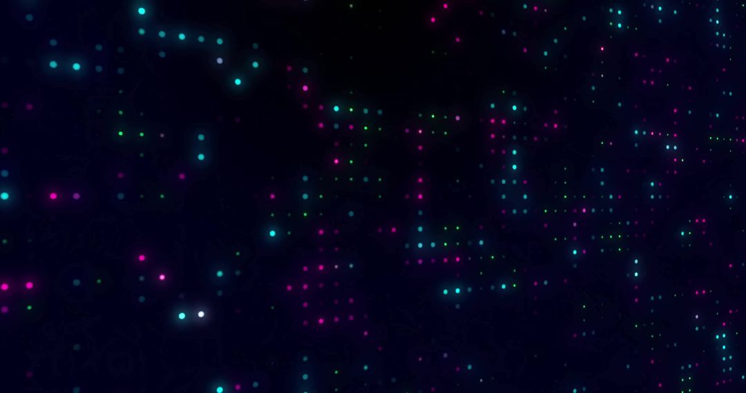 Moving Light Spots on Black Background Creating Abstract Digital Pattern