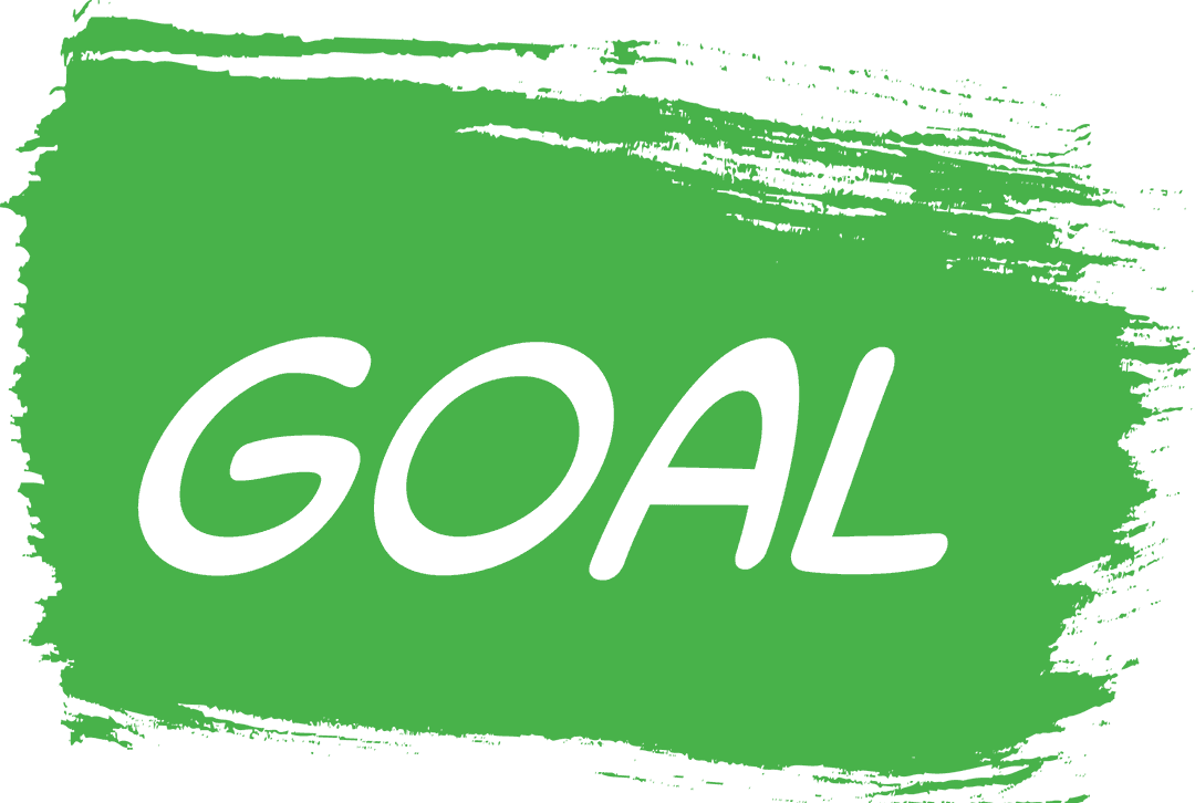 Transparent Green Brush Stroke with White Text for Soccer Goal