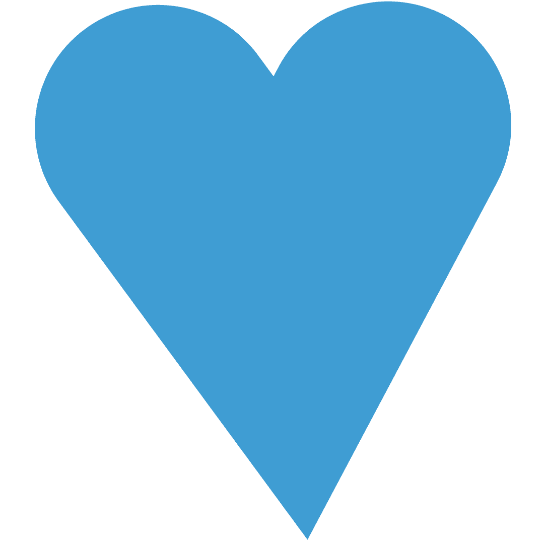 Blue Heart Shape on Transparent Background for Valentine's Day