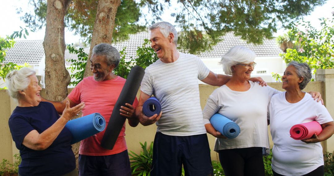 Group of Seniors Staying Active with Outdoor Yoga - Free Images, Stock Photos and Pictures on Pikwizard.com