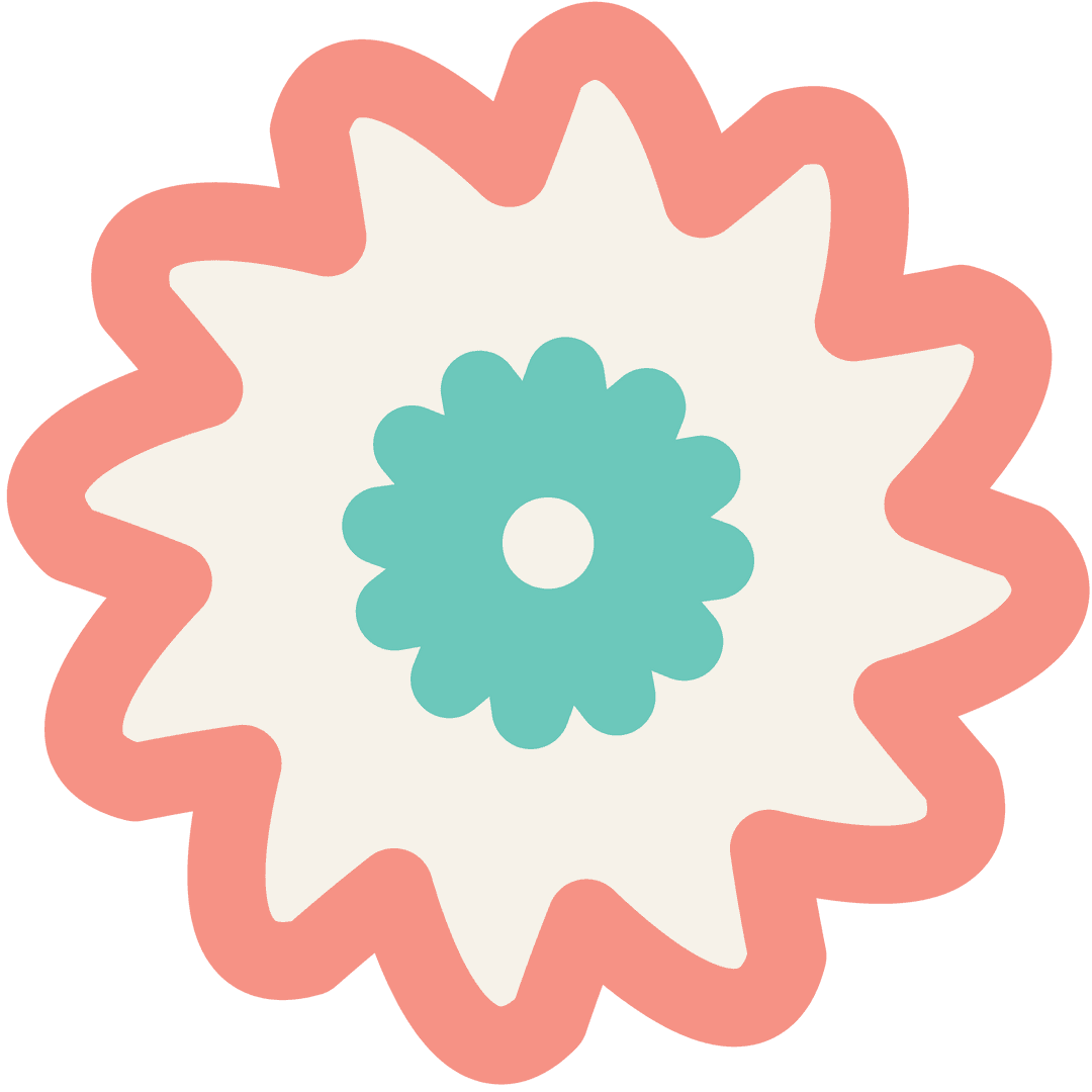 Colourful Flower with Creative Shapes on Transparent Background