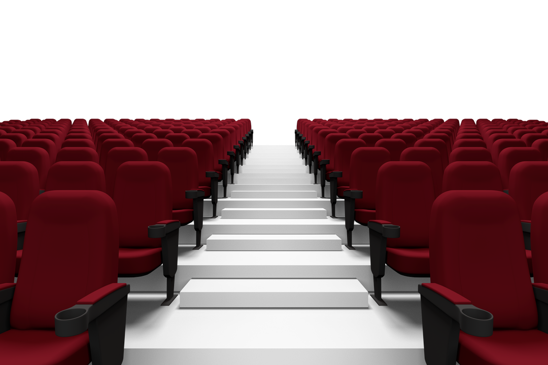 Transparent Cinema Lounge with Row of Red Empty Seats - Download Free Stock Images Pikwizard.com