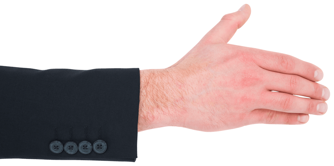 Transparent Handshake Gesture Businessman's Hand Offering