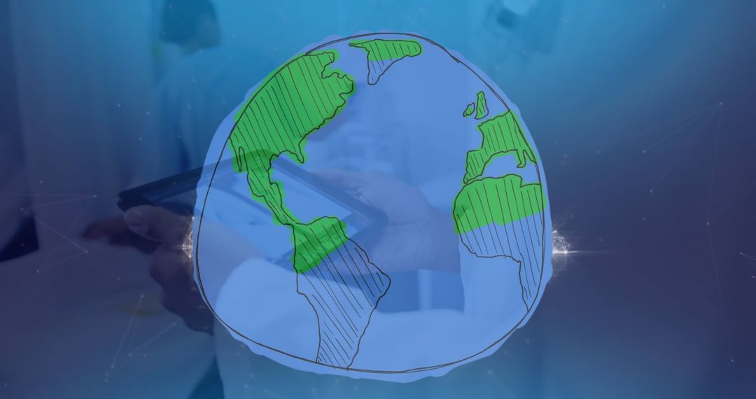 Global Healthcare Concept with Diverse Doctors and Digital Globe