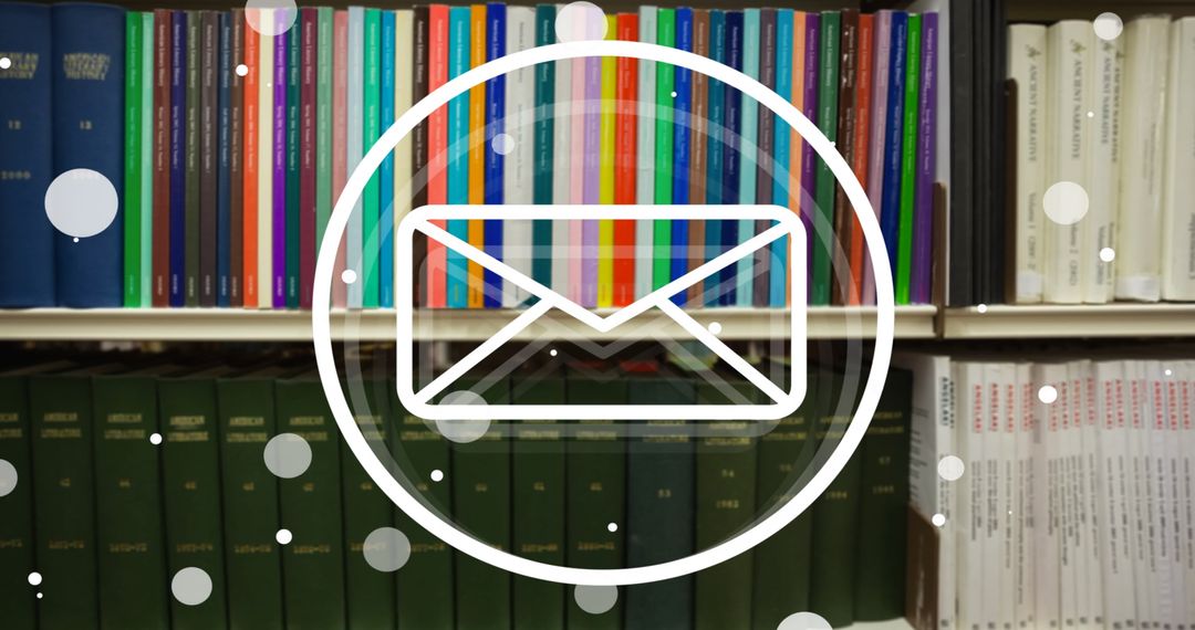 Digital Communication Overlay on Library Bookshelf