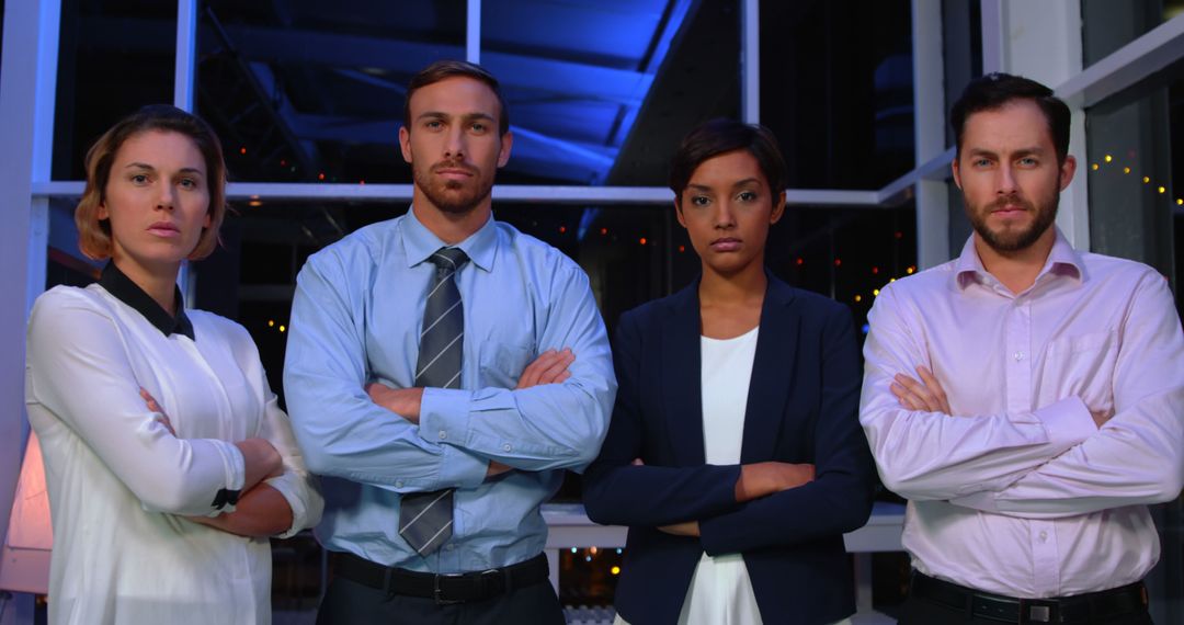 Confident Diverse Business Team Posing in Office Environment