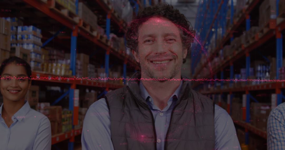 Warehouse Workers Smiling in Industrial Storage Facility - Free Images, Stock Photos and Pictures on Pikwizard.com