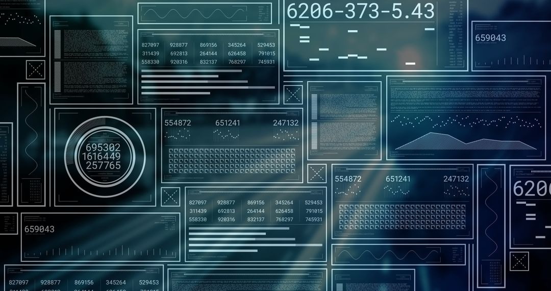 Futuristic Digital Dashboard with Data Analytics and Graphs