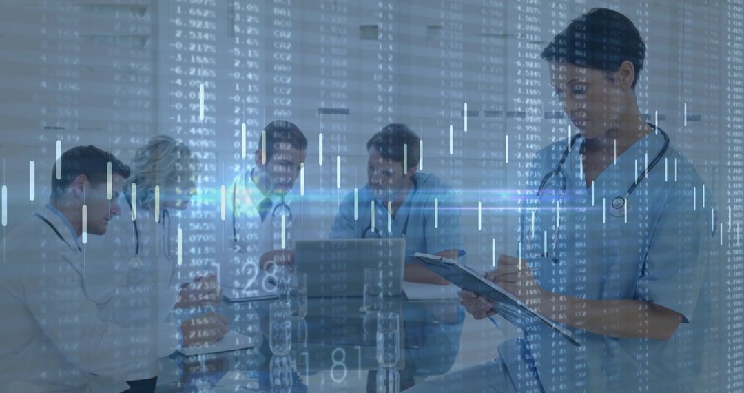 Healthcare Professionals Analyzing Data for Medical Research Collaboration