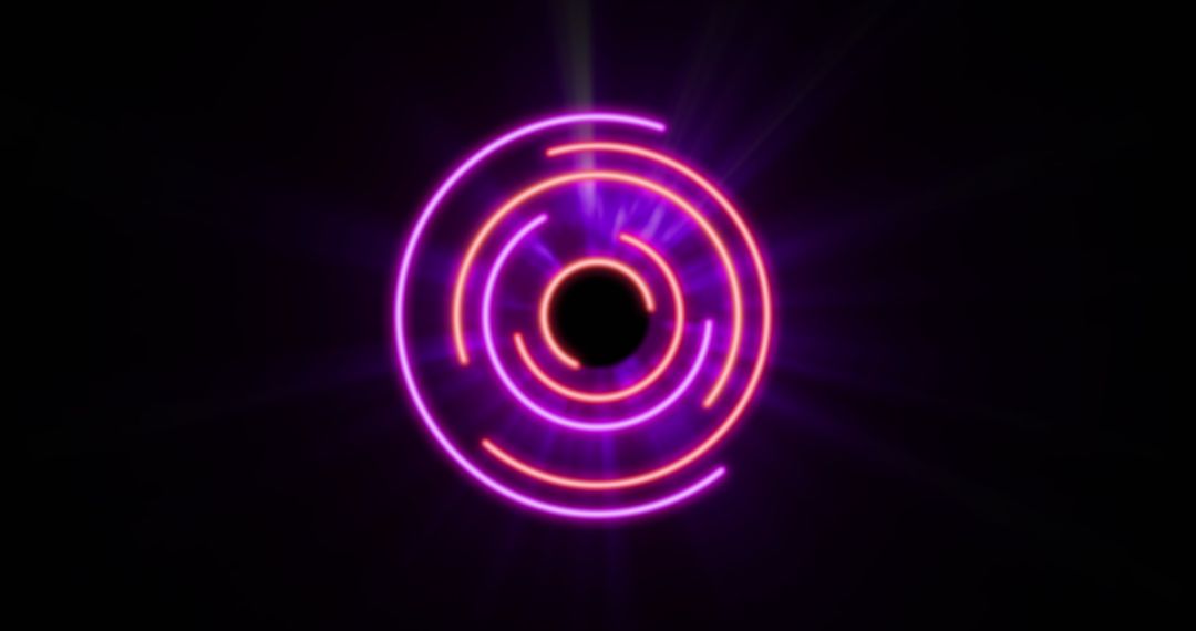 Glowing Pink and Purple Circular Design on Black