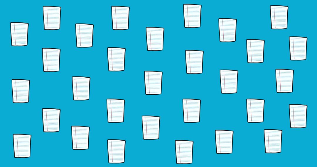 Back to School Concept with Lined Paper Icons on Blue