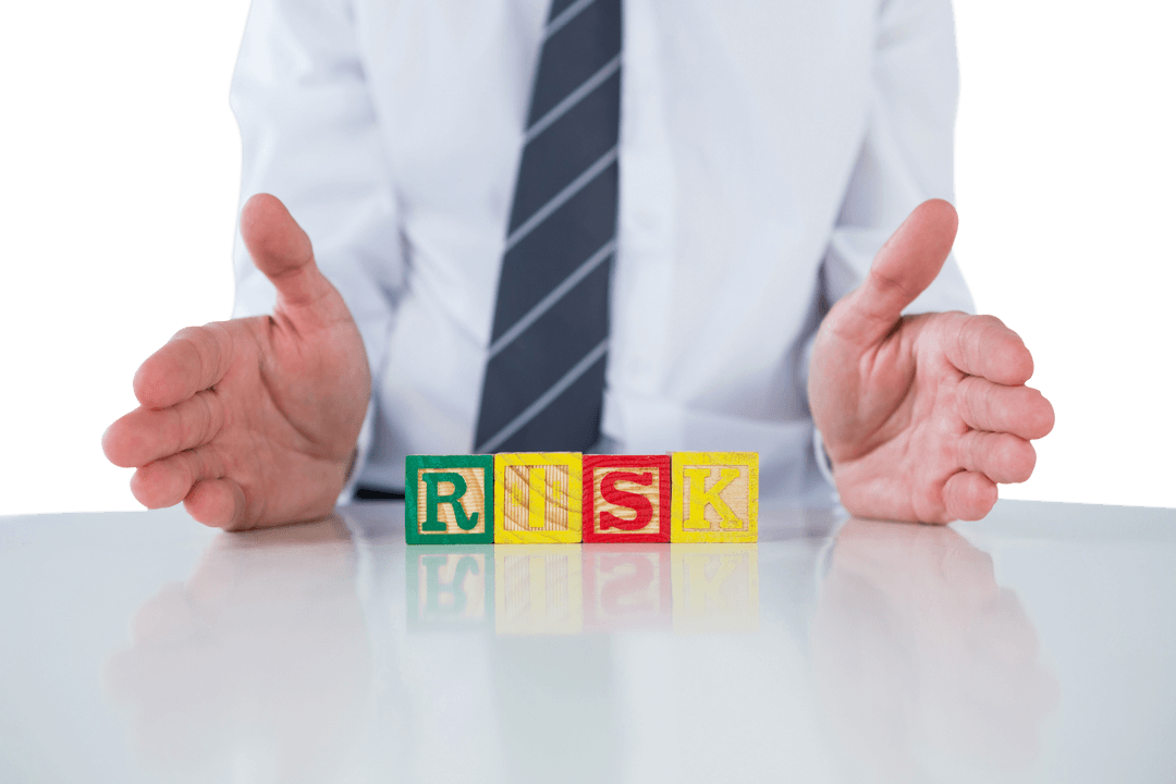 Businessman Managing Transparent Risk and Strategy Concept