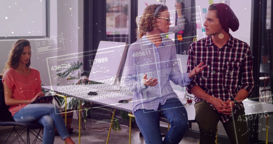 Modern Office Colleagues Collaborating on Digital Project