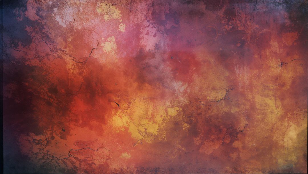 Evoking Fiery Abstract Texture with Layered Washes, Cracked Veins and Grunge Gradient