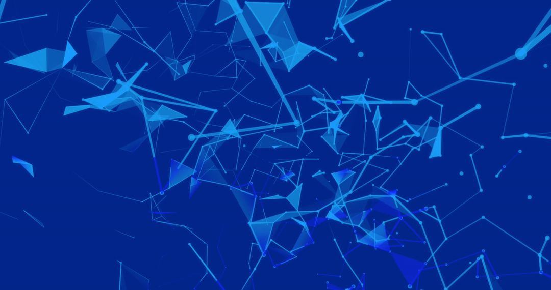 Abstract Blue Digital Network Connections with Geometric Shapes