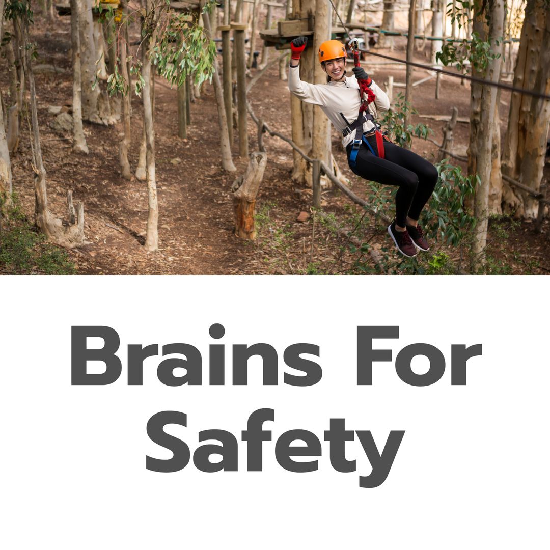Woman Enjoying Zipline Adventure with Safety Gear in Forest Area