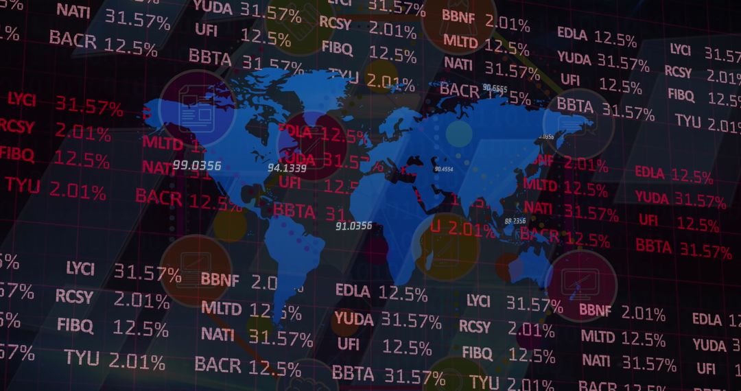 Global Data Visualization on Dark Background for Financial Insights