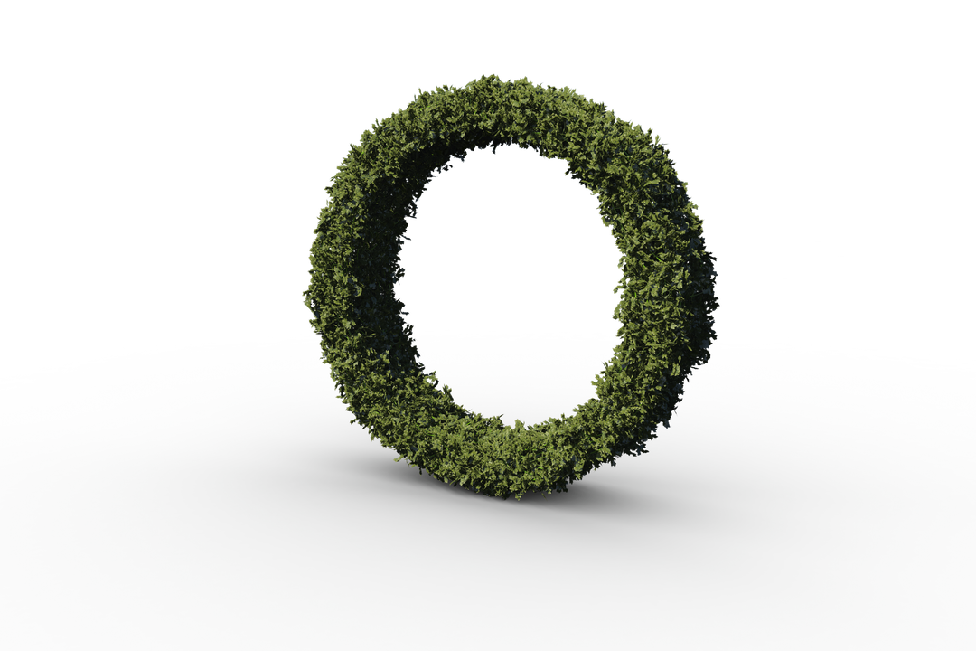 Transparent Circular Wreath of Green Leaves in Alphabet O Shape - Download Free Stock Images Pikwizard.com