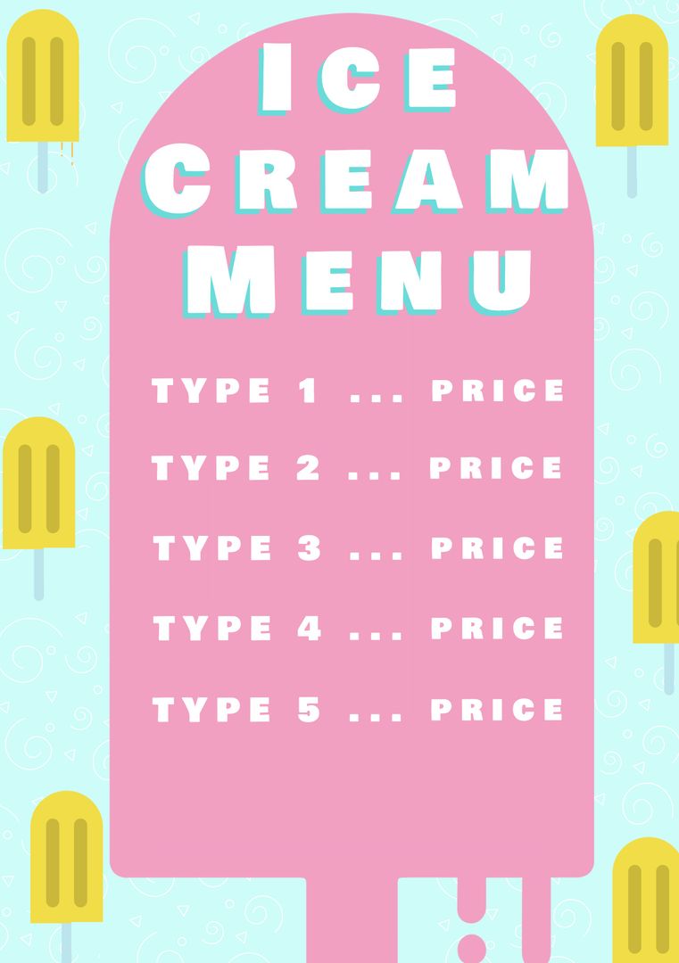 Popsicle-Themed Ice Cream Menu Template for Dessert Shops - Download Free Stock Templates Pikwizard.com