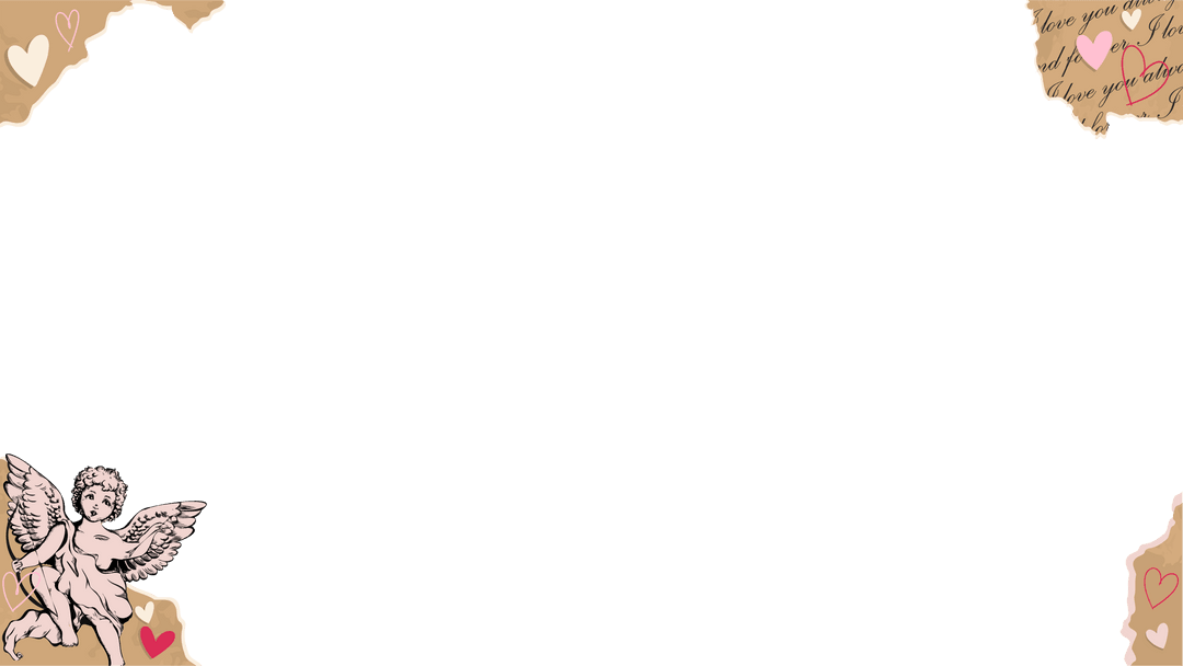 Vintage Cherub Collage Frame with Torn Edges and Transparent Center