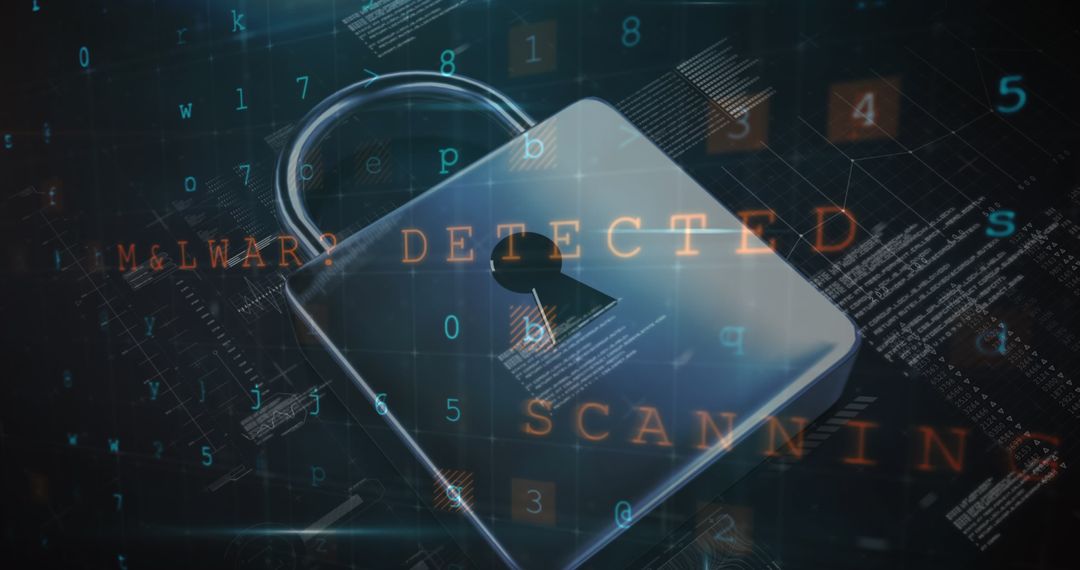 Digital Padlock Signifying Online Security and Malware Detection