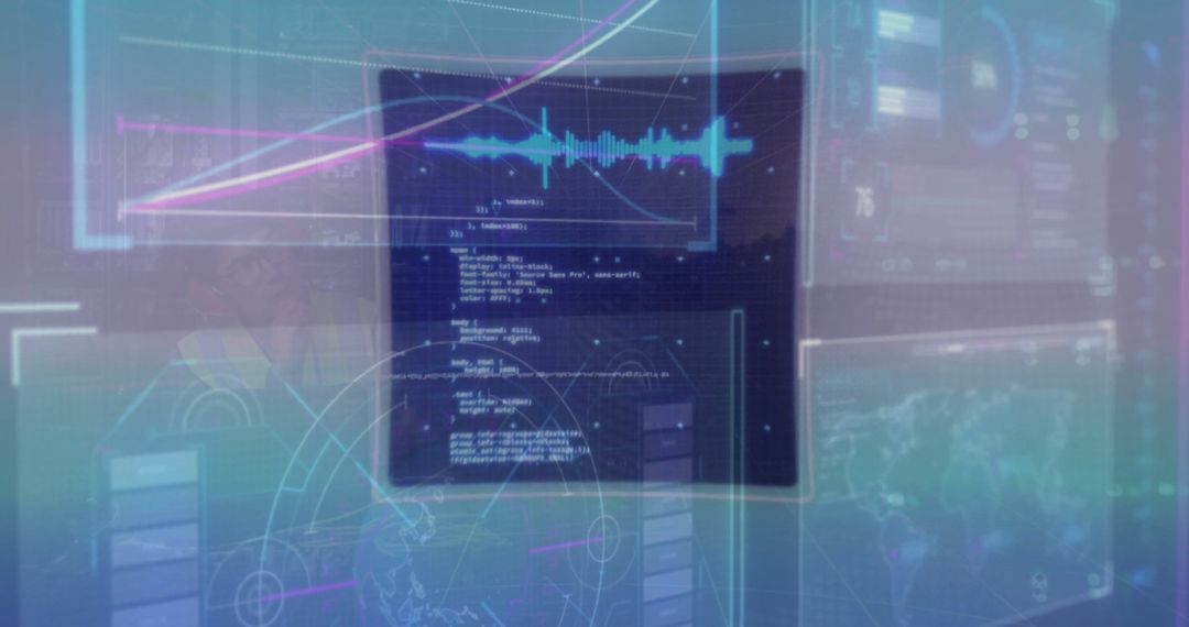 Futuristic Data Analysis Interface Display