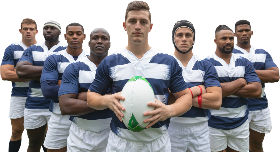 Diverse Male Rugby Team Unity, Transparent Background, Determined Players - Download Free Stock Images Pikwizard.com