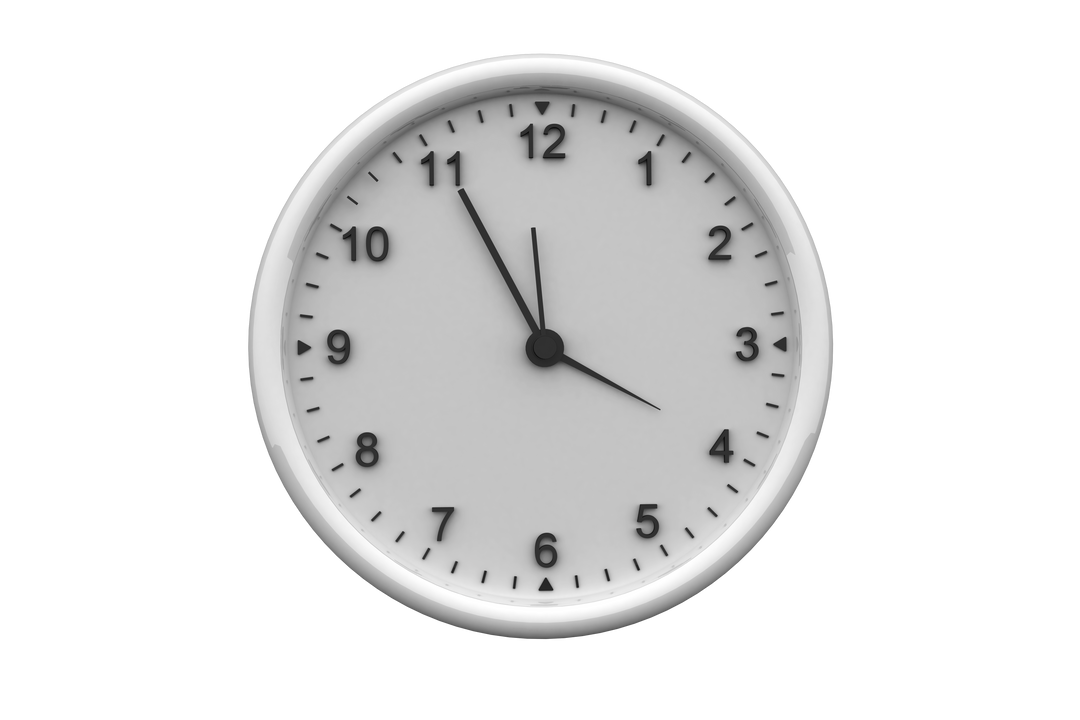 Transparent Illustration of White Framed Clock Showing Seven O'Clock - Download Free Stock Images Pikwizard.com