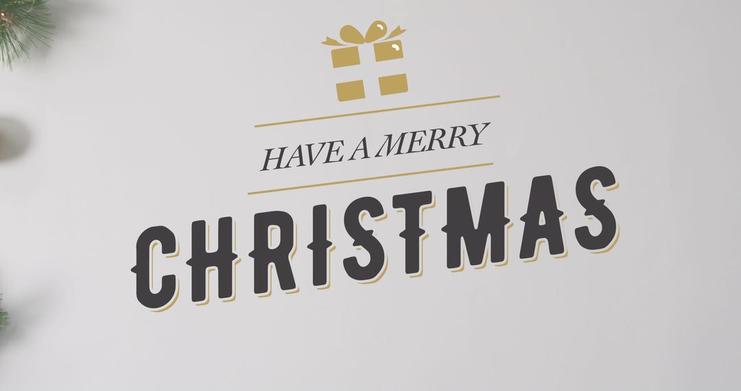 Elegant Merry Christmas Greeting on Minimalist White Background