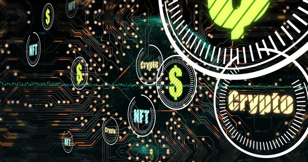 Cryptocurrency and Blockchain Digital Interface Concept