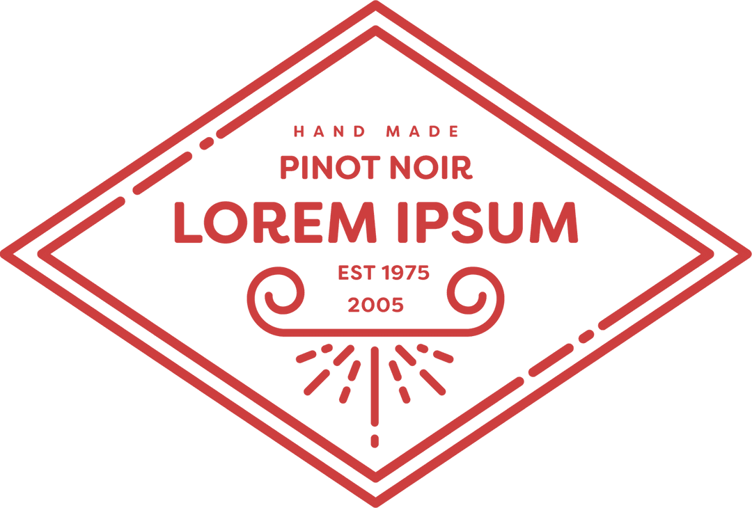 Handcrafted Pinot Noir Logo on Transparent Background