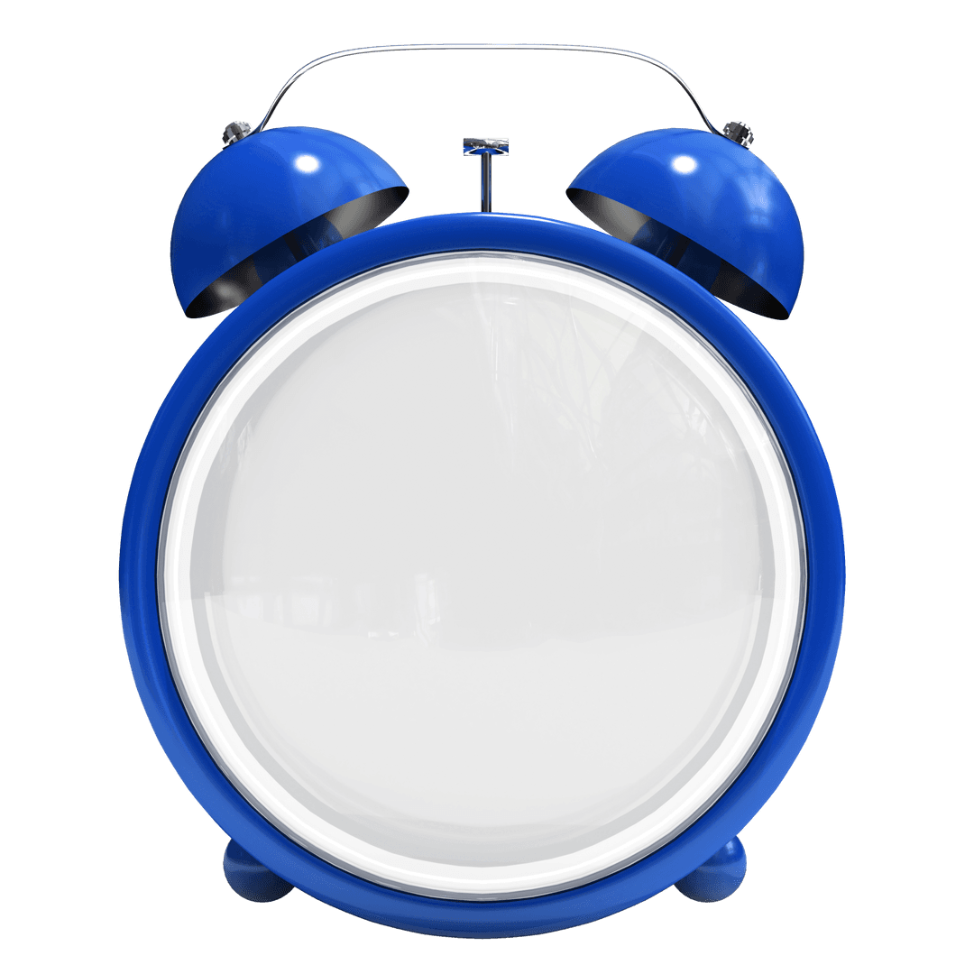 Blue Retro Blank Face Alarm Clock Transparent Background