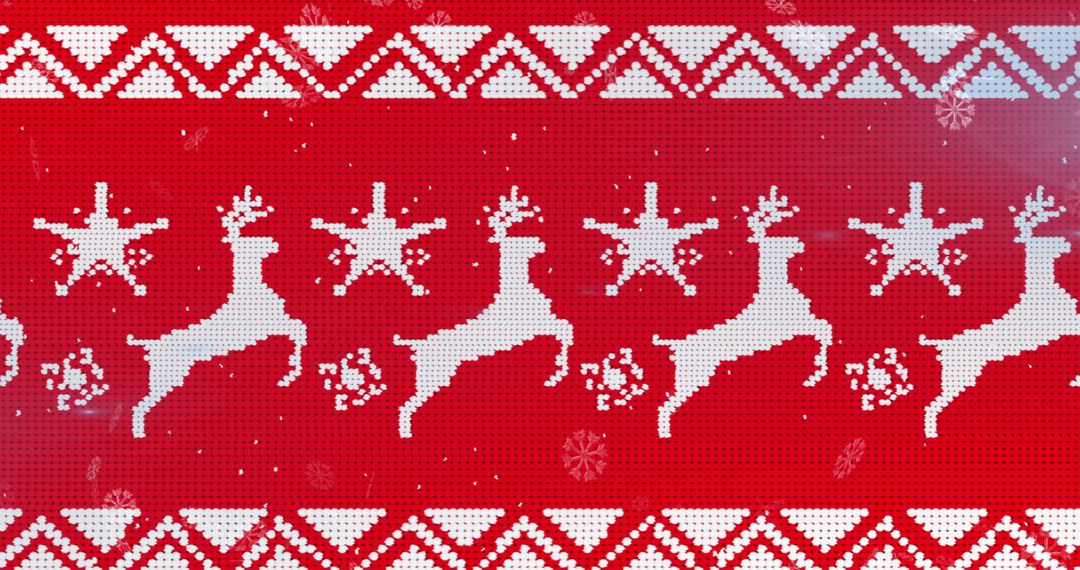 Festive Reindeer Patterned Seamless Texture on Red - Free Images, Stock Photos and Pictures on Pikwizard.com