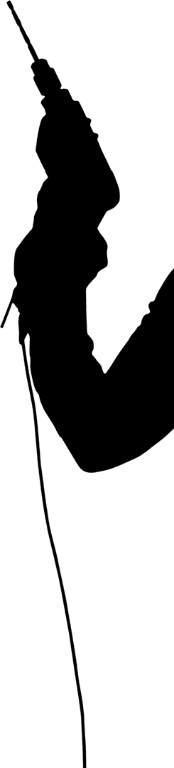 Silhouette Hand Holding Drill Transparent Background