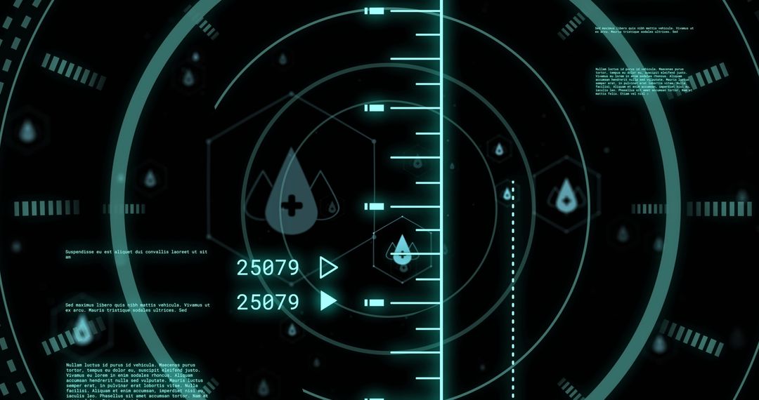 Futuristic Virtual Display with Digital Data Analysis Interface