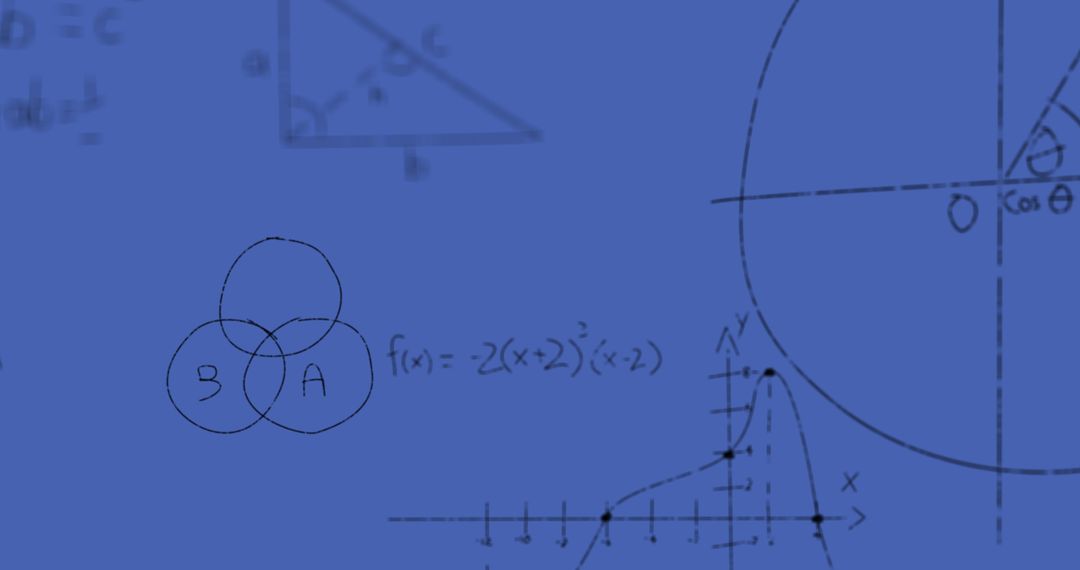 Mathematical Equations on Blue Background for Data Processing