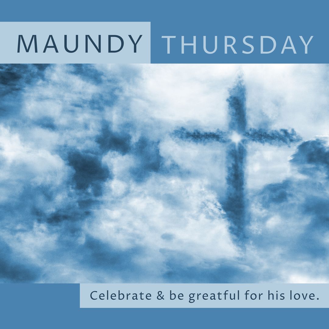 Maundy Thursday with Cloudy Sky and Cross