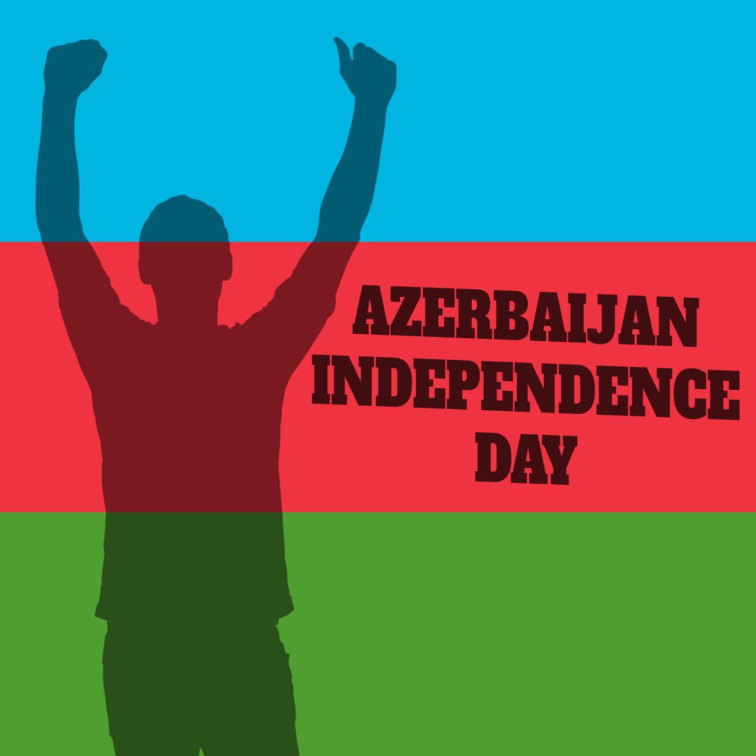 Azerbaijan Independence Day Celebration with Silhouette and Flag