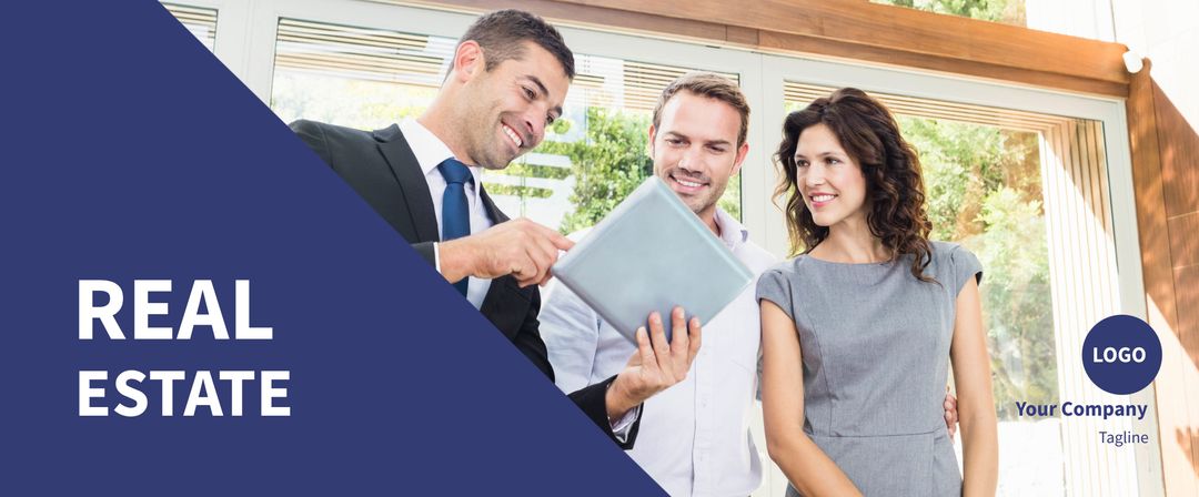 Real estate agent showcasing property to potential buyers