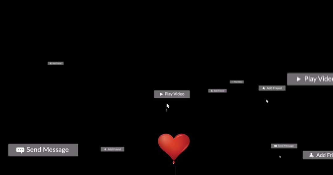 Falling Social Media Icons on Black Background